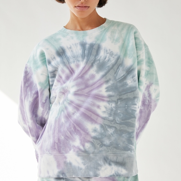 TNA Sweaters - TNA Cozy AF Tie Dye Crewneck